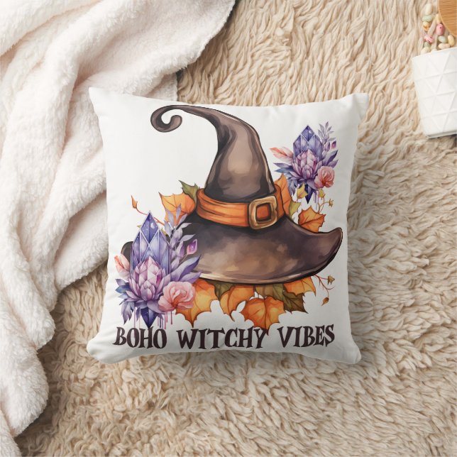 Boho Witchy Vibes Halloween  Kudde (Filt)