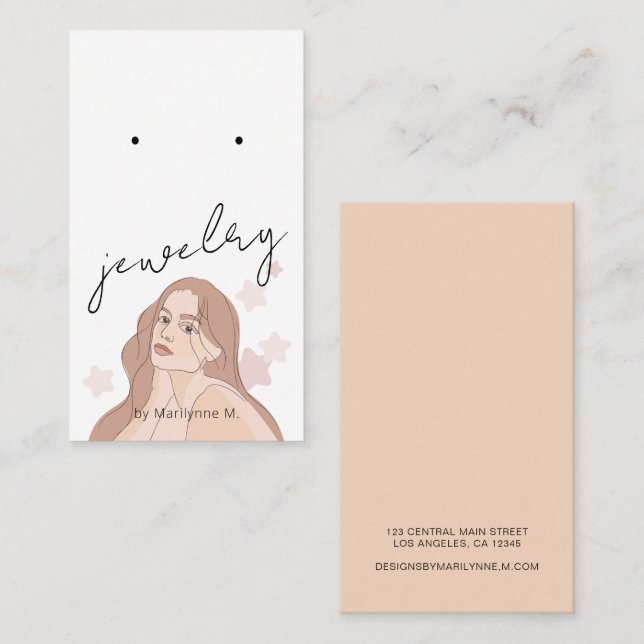 Boho Woman Boutique Earring Visning Card Visitkort (Fram/baksida)