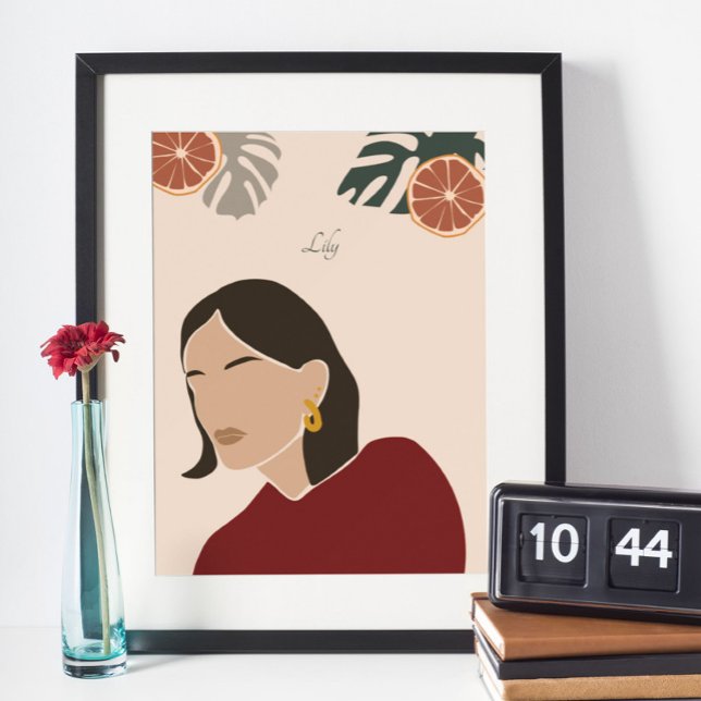 Boho Woman Illustration, Earthy Tones Poster (Skapare uppladdad)