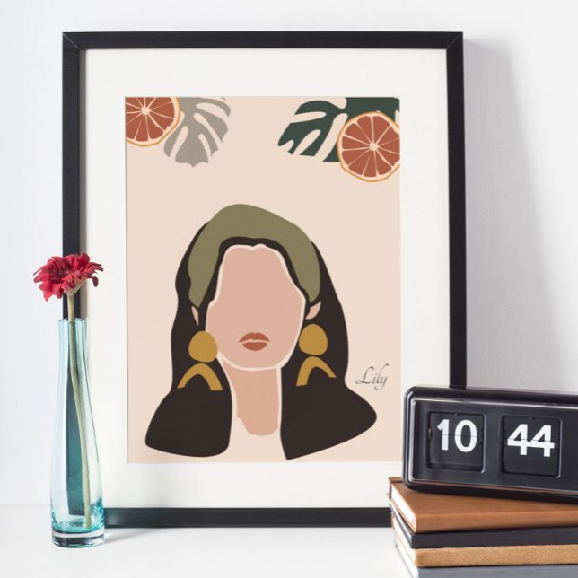 Boho Woman Illustration, Earthy Tones Poster (Skapare uppladdad)