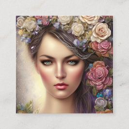 Boho Woman Porträtt med Glittery Fullt Background
