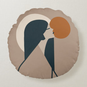 Boho Woman Sol Rund Kudde