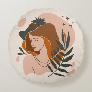 Boho Woman Stars Rund Kudde