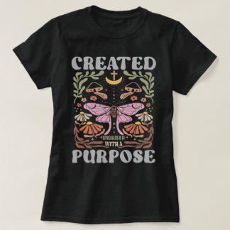 Boho Womens Christian Skapat med Purpose T Shirt