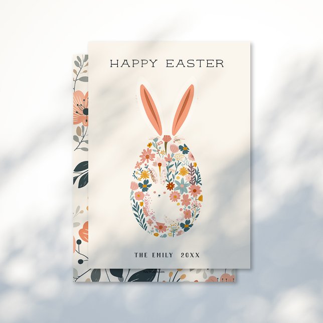 Boho Wonderland Bunny Bliss Påsk Firande Helgkort (Skapare uppladdad)