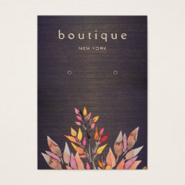 Boho Wood Jewelry Earring Visning Card Visitkort