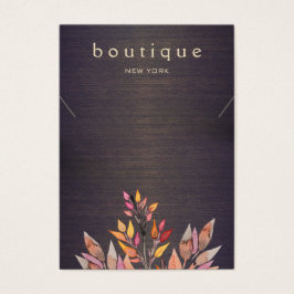 Boho Wood Necklace Visning Card Visitkort