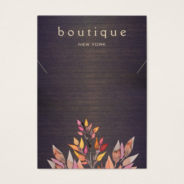 Boho Wood Necklace Visning Card Visitkort (Framsidan)