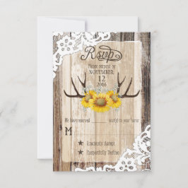 Boho Wood Solros Antlers Snöre Rustic OSA kort