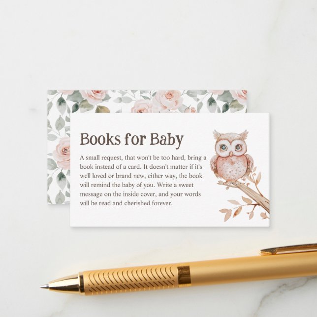 Boho Woodland Animals Baby Shower Böcker för Bebis Tilläggskort (Fram/Back In Situ)