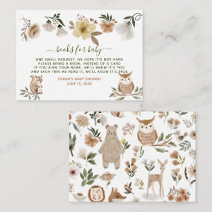Boho Woodland Animals Baby Shower Bokförfrågan Tilläggskort