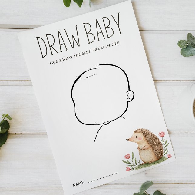 Boho Woodland Animals Baby Shower Draw Baby Game Flygblad (Skapare uppladdad)