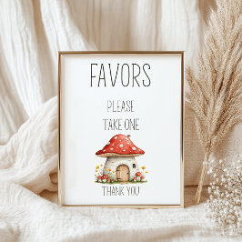 Boho Woodland Animals Baby Shower Favests Sign Poster