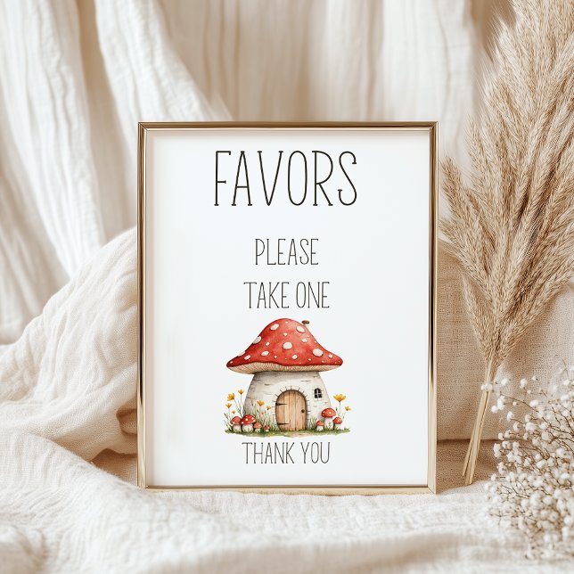 Boho Woodland Animals Baby Shower Favests Sign Poster (Skapare uppladdad)