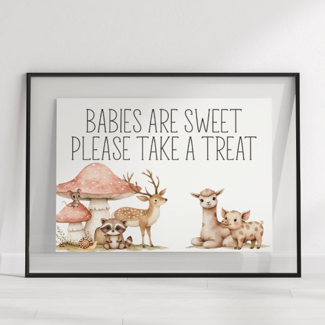 Boho Woodland Animals Baby Shower Favor Sign Poster (Skapare uppladdad)