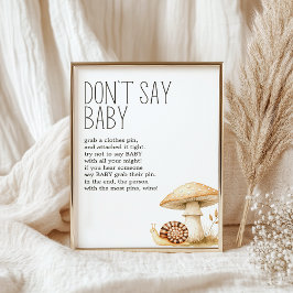 Boho Woodland Animals Baby Shower Game Sign Poster