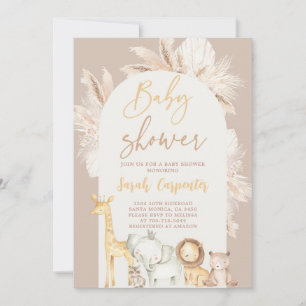 Boho Woodland Animals Baby Shower-inbjudan Inbjudningar