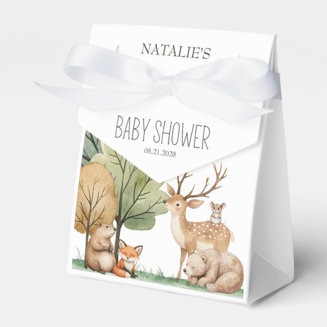 Boho Woodland Animals Baby Shower Presentaskar (Framsidan Sidan)