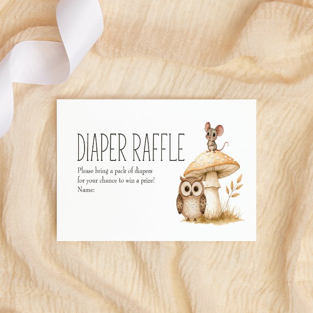 Boho Woodland Animals Baby Shower Raffle Anteckningskort (Skapare uppladdad)