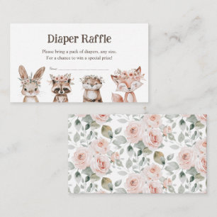 Boho Woodland Animals Baby Shower Raffle Tilläggskort
