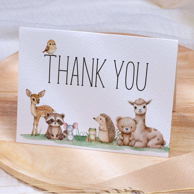 Boho Woodland Animals Baby Shower Tack Kort (Skapare uppladdad)