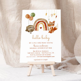 Boho Woodland Animals Baby Shower Välkommen Poster