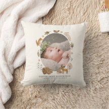 Boho Woodland Animals Baby Stats Photo
