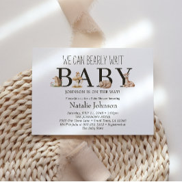 Boho Woodland Animals Barly Wait Baby Shower Inbjudningar