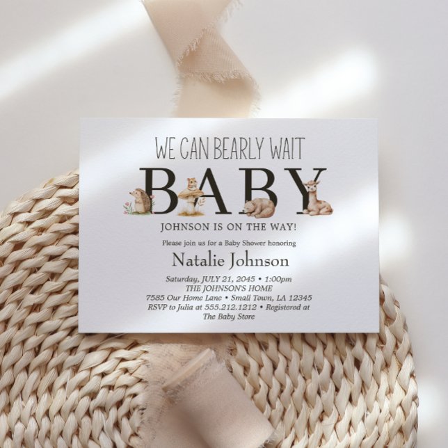 Boho Woodland Animals Barly Wait Baby Shower Inbjudningar (Skapare uppladdad)