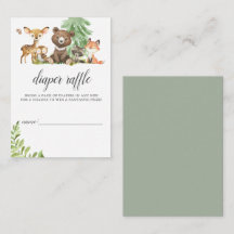 Boho Woodland Animals Diaper Raffle Baby Shower