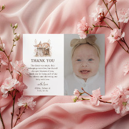 Boho Woodland Animals Kön Neutral Baby Shower Tack Kort