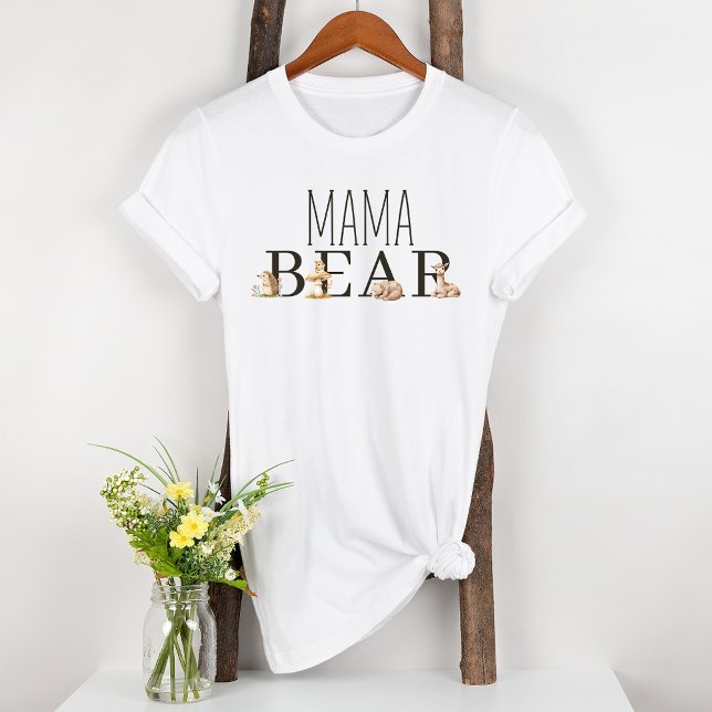 Boho Woodland Animals Moderskap Mamma Bear T Shirt (Skapare uppladdad)