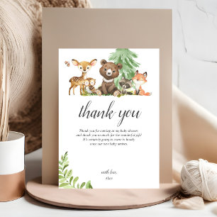 Boho Woodland Animals Rustic Baby Shower Tack Kort
