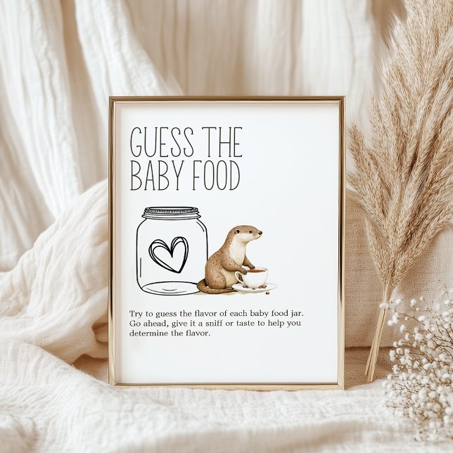 Boho Woodland Animals Shower gissar Baby Food Sign Poster (Skapare uppladdad)