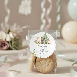 Boho Woodland Animals Tack Baby Shower Runt Klistermärke