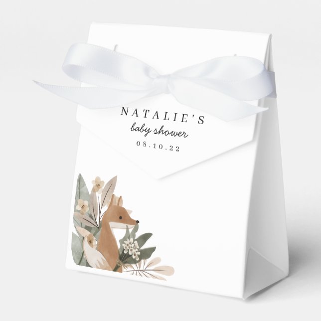 Boho Woodland Baby Shower Favor Box Presentaskar (Framsidan Sidan)