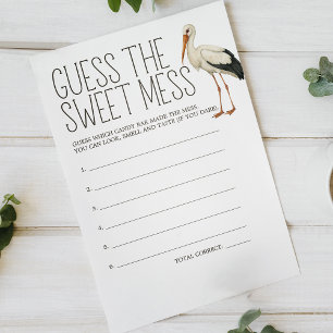 Boho Woodland Baby Shower gissar spel Flygblad