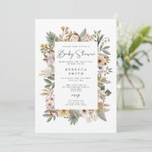 Boho Woodland Baby Shower-inbjudan