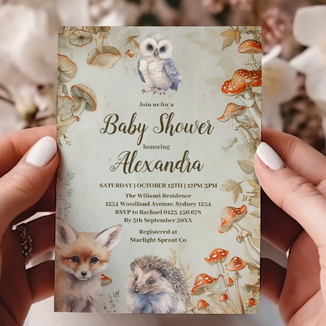 Boho Woodland Baby Shower Inbjudningar (Skapare uppladdad)