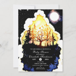 Boho Woodland Baby Shower Inbjudningar