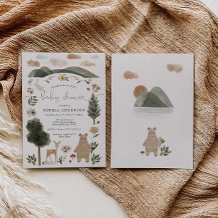 Boho Woodland Baby Shower Inbjudningskort