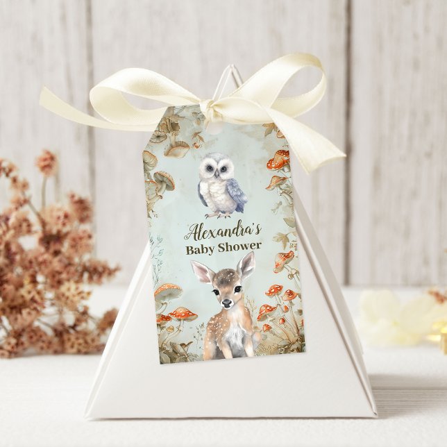 Boho Woodland Baby Shower Presentetikett (Skapare uppladdad)