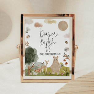 Boho Woodland Baby Shower Raffle Poster