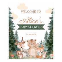 Boho Woodland Baby Shower Välkomstskylt