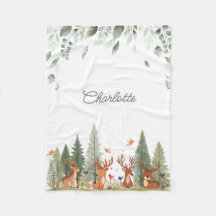 Boho Woodland Babyfilt | Hjort Skog Barnkammare
