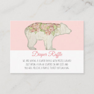 Boho Woodland Bear Flicka Shower Raffle Tilläggskort