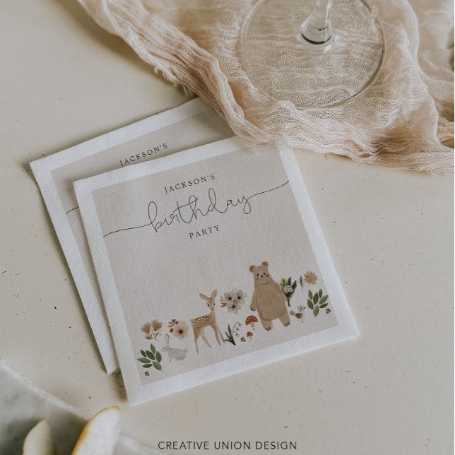 Boho Woodland Birthday Party Pappersservett (Skapare uppladdad)