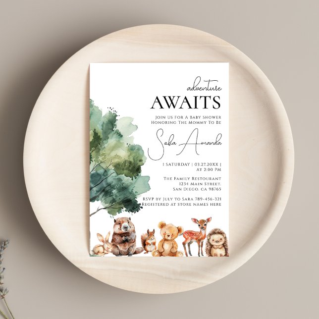 Boho Woodland Cute Animal Baby Shower Inbjudningar (Skapare uppladdad)