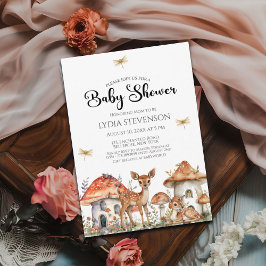 Boho Woodland Forest Animals Baby Shower Inbjudningar
