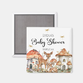 Boho Woodland Forest Animals Baby Shower Magnet